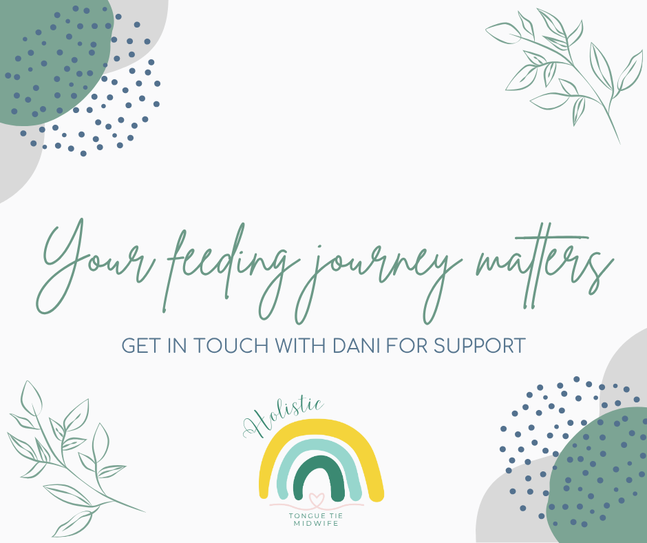 Graphic saying 'your feeding journey matters' and 'get in touch with Dani for support'